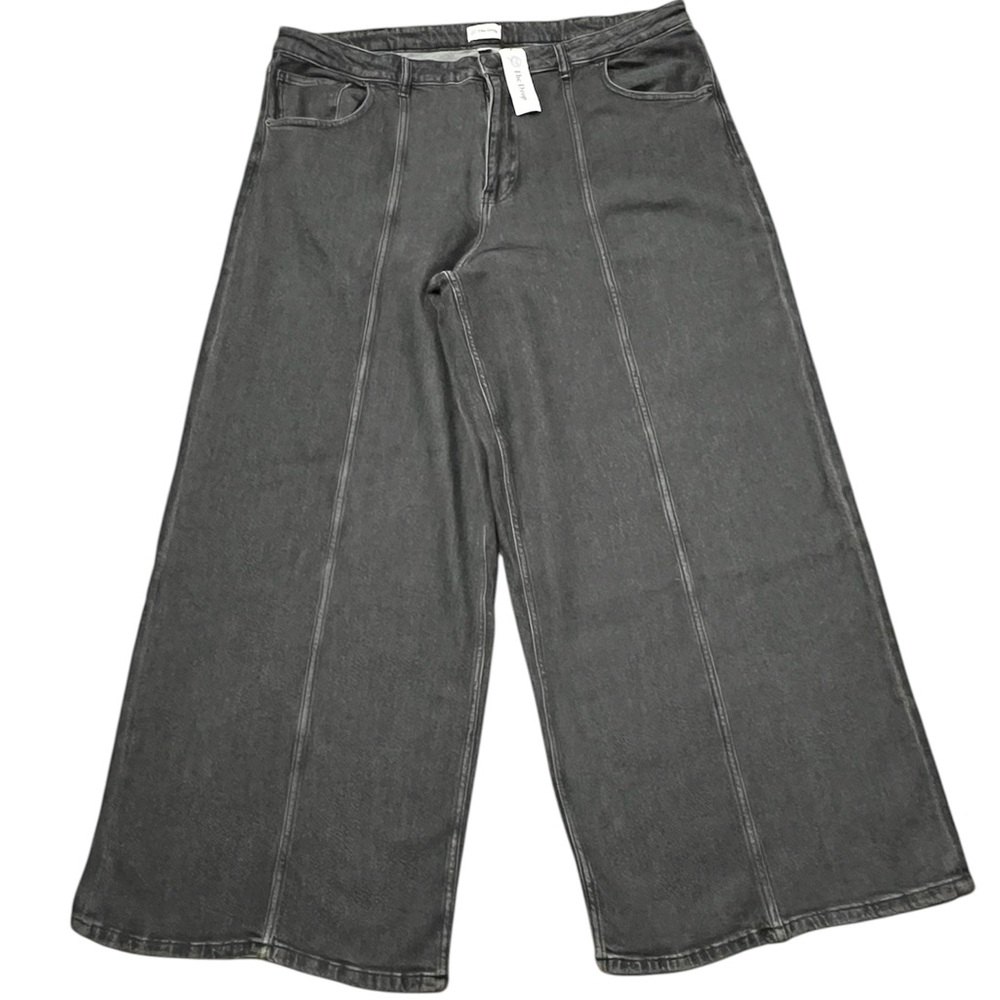The Drop Black Charcoal Women's High Waist Crop Flare Jeans Size: 38 - Picture 7 of 9